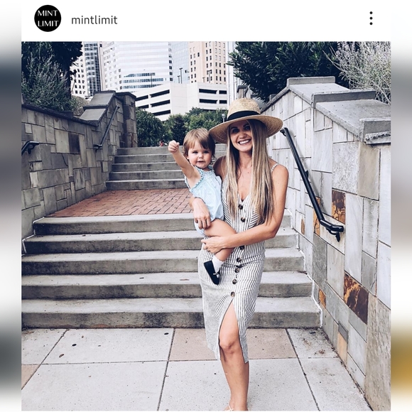 BRAND NEW Mint Limit Button Down Midi Dress in Stripe - Picture 8 of 8